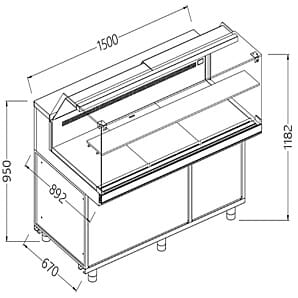 Diamond VB15X Patisserie Display Counter, 1500mm
