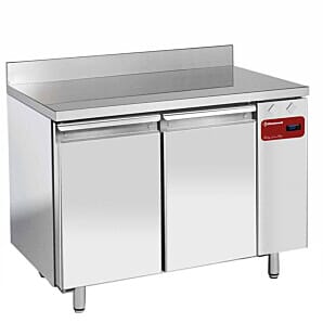 Diamond TPS2B/HA 2 Door Stainless Steel Freezer Counter with Splashback, 345 Litres