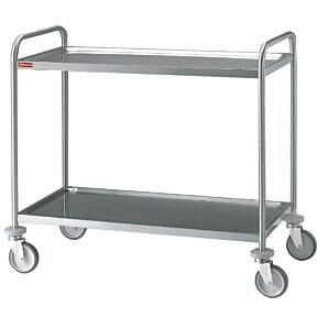 Diamond CR2/80B Stainless Steel 2 Level Serving Trolley