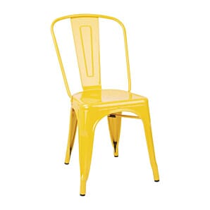 Bolero DK292 Bistro Steel Side Chairs Yellow (Pack of 4)