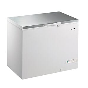 Gram CF 35 SG UK Stainless Steel Lid White Chest Freezer, 323 Litres