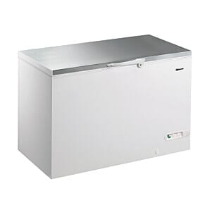 Gram CF 45 SG UK Stainless Steel Lid White Chest Freezer, 416 Litres