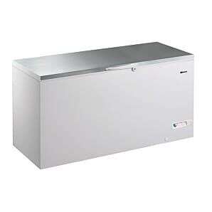 Gram CF 61 SG UK Stainless Steel Lid White Chest Freezer, 566 Litres