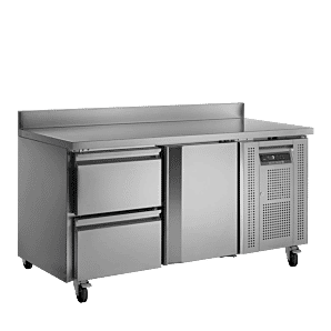 Tefcold CK7220 1 Door & 2 Drawer Refrigerated Counter with Splashback, 282 Litres