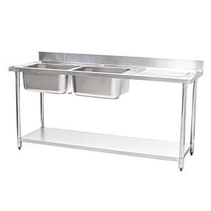 Connecta HEF658 Double Sink Unit with Right Hand Drain, 1500mm