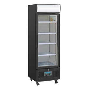 Polar GH426 G-Series Black Upright Display Fridge, 218 Litres