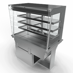 Moffat D3RDSL Drop-In Refrigerated Multi Tier 3 Shelf Model with Square Glass Open Front