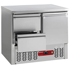 Diamond SA2/R6_GC1/2/R6 1 Door Stainless Steel Refrigerated Counter with 2 Drawers, 240 Litres