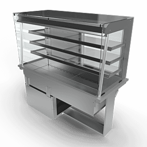 Moffat D4RDSL Drop-In Refrigerated Multi Tier 3 Shelf Model with Square Glass Open Front