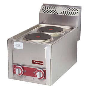 Diamond ES6/2PT-N 2 Rounded Hobs Countertop Electric Range Cooker, 4kW