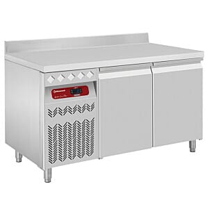 Diamond DT131/P9AGX 2 Door Stainless Steel Refrigerated Counter with Splashback, 260 Litres