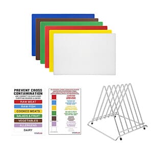 Hygiplas S237 Hygiplas High Density Chopping Board Set with Rack