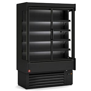 Diamond NIA12/B5-7-PV Black Refrigerated Multideck Display with 2 Swing Doors, 1310mm