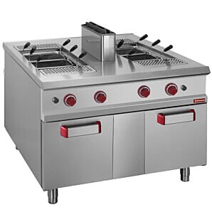 Diamond G1/CPA4 12 Basket Freestanding Gas Pasta Cooker on 2 Neutral Closed Cupboards