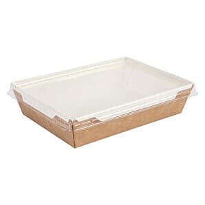 Colpac Fuzione Recyclable Paperboard Food Trays With Lid 1000ml / 35oz - FA376