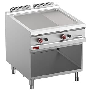 Diamond G9/PMA8-N Freestanding 2/3 Smooth 1/3 Grooved Gas Griddle on Netrual Open cupboard