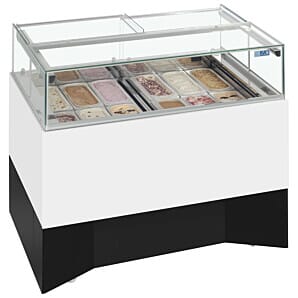 ISA DELTA RV Ventilated Scoop Ice Cream Display, 12 x 5 Litre Napoli Pans
