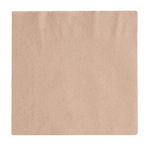 Vegware Recycled Lunch Napkin Kraft 33x33cm 2ply 1/4 Fold (Pack of 2000) - (Code: DW621)