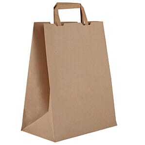 Vegware Compostable Recycled Paper Carrier Bags Large (Pack of 250) - (Code: DW628)