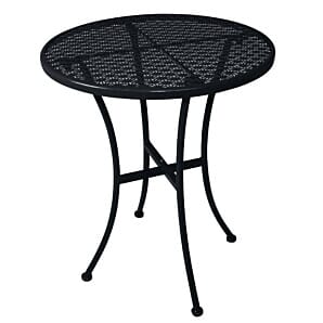 Bolero GG705 Black Steel Patterned Round Bistro Table Black 600mm