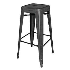 Bolero Bistro Steel High Stool Black (Pack of 4) - DL881