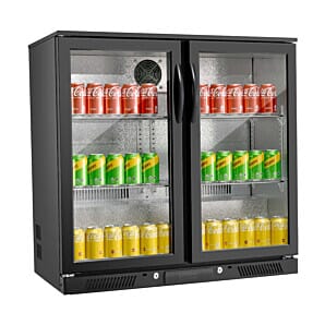 Commercial Hinged Double Door Bottle Cooler, 180 x 330ml Bottles