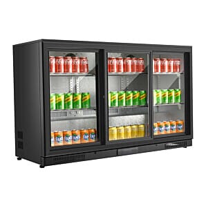 Commercial Sliding Triple Door Bottle Cooler, 274 x 330ml Bottles