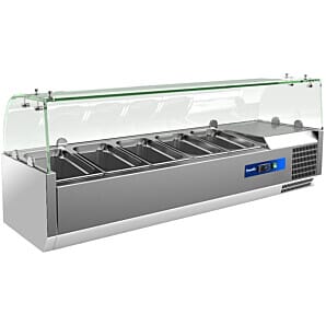 Prodis EC-T12G 4 x 1/3 GN Topping Unit with Curved Glass Top, 1200mm