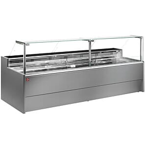 Diamond VZ15/G8-VR2 Flat Glass Grey Refrigerated Serveover Counter, 1500mm