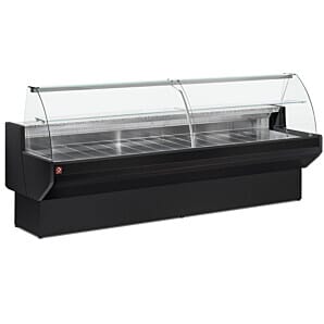 Diamond ML15/B5-VV/R2 Black Refrigerated Curved Serveover Counter with Understorage, 1500mm