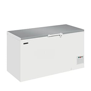 Front view of the Elcold EL53SS Stainless Steel Lid Chest Freezer