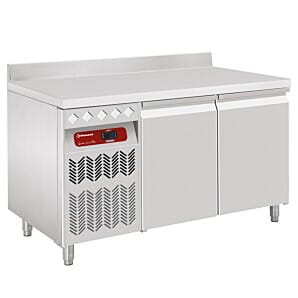 Diamond TG2N/HAGX-R2 2 Door Stainless Steel Freezer Counter with Splashback, 260 Litres