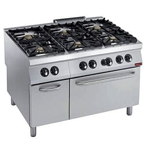 Diamond G22/6BFA12PW-N 6 Stove Freestanding Gas Range Cooker on Gas Oven & Neutral Cupboard