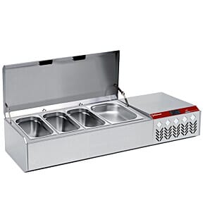 Diamond SY132G/CP9 Stainless Steel Topping Unit with Lid, 4 x 1/3 GN