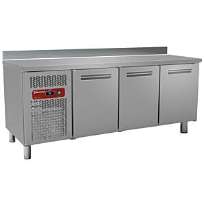 Diamond BMIV20/R2-BA 3 Door Stainless Steel Refrigerated Counter with Splashback, 395 Litres