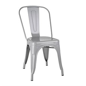 Bolero FW509 Bistro Steel Side Chairs Grey (Pack of 4)
