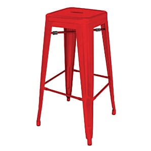 Bolero Bistro Steel High Stool Red (Pack of 4) - DL871