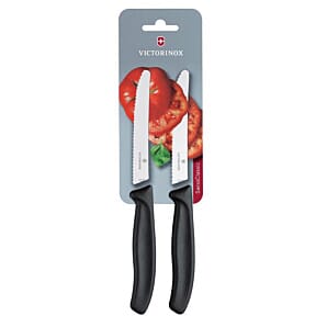 Victorinox CU553 Serrated Tomato/Utility Knife 11cm Black (Pack of 2)