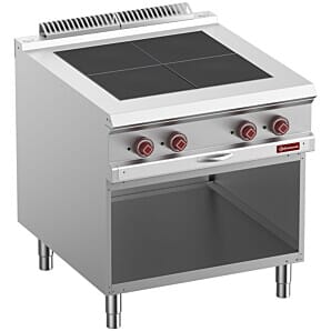 Diamond E9/4SPA8-N 4 Squared Plates Freestanding Electric Range Cooker on Neutral Open Cupboard, 10kW
