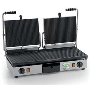 Fama PDR3000 Double Panini Contact Electric Grill with Cast Iron Plates, 2 x 1.75kW