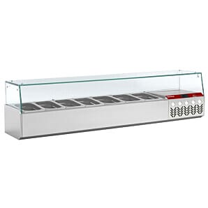 Diamond SX160G/PP9 Stainless Steel Topping Unit with Right Glass, 6 x 1/4 GN