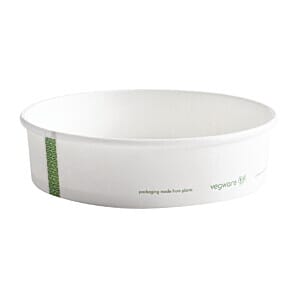 Vegware 185-Series Compostable Bon Appetit Wide PLA-lined Paper Food Bowls 26oz (Pack of 300) - (Code: FS176)
