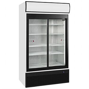 Front view of the Tefcold FSC1200S Glass Double Door Merchandiser, 945 Litres
