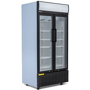 Blizzard GD630 Hinged Glass Double Door Upright Mechandiser, 630 Litres