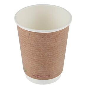Vegware Compostable Coffee Cups Double Wall 340ml / 12oz (Pack of 500) - (Code: GH021)