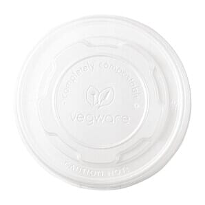 Vegware Compostable Hot Food Pot Flat Lids 170ml / 6oz and 230ml / 8oz - (Code: GH166)