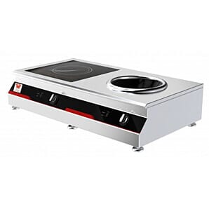 Chefsrange GXIH1+W-3 Countertop Combi Wok & Ring Induction Hob, 2 x 3kW