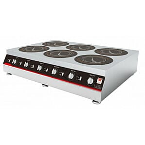 Chefsrange GXIH6-3 Countertop 6 Ring Induction Hob, 6 x 3kW