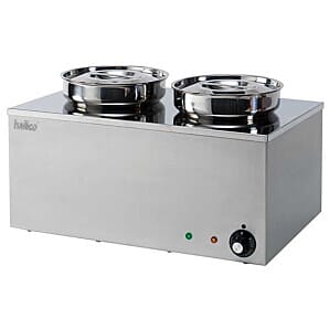 Front view of the Hallco MBM2R Electric Dry Heat Bain Marie, 6kW
