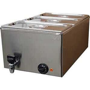 Front view of the Hallco MBM3WT Electric Wet Heat Bain Marie, 1.2kW
